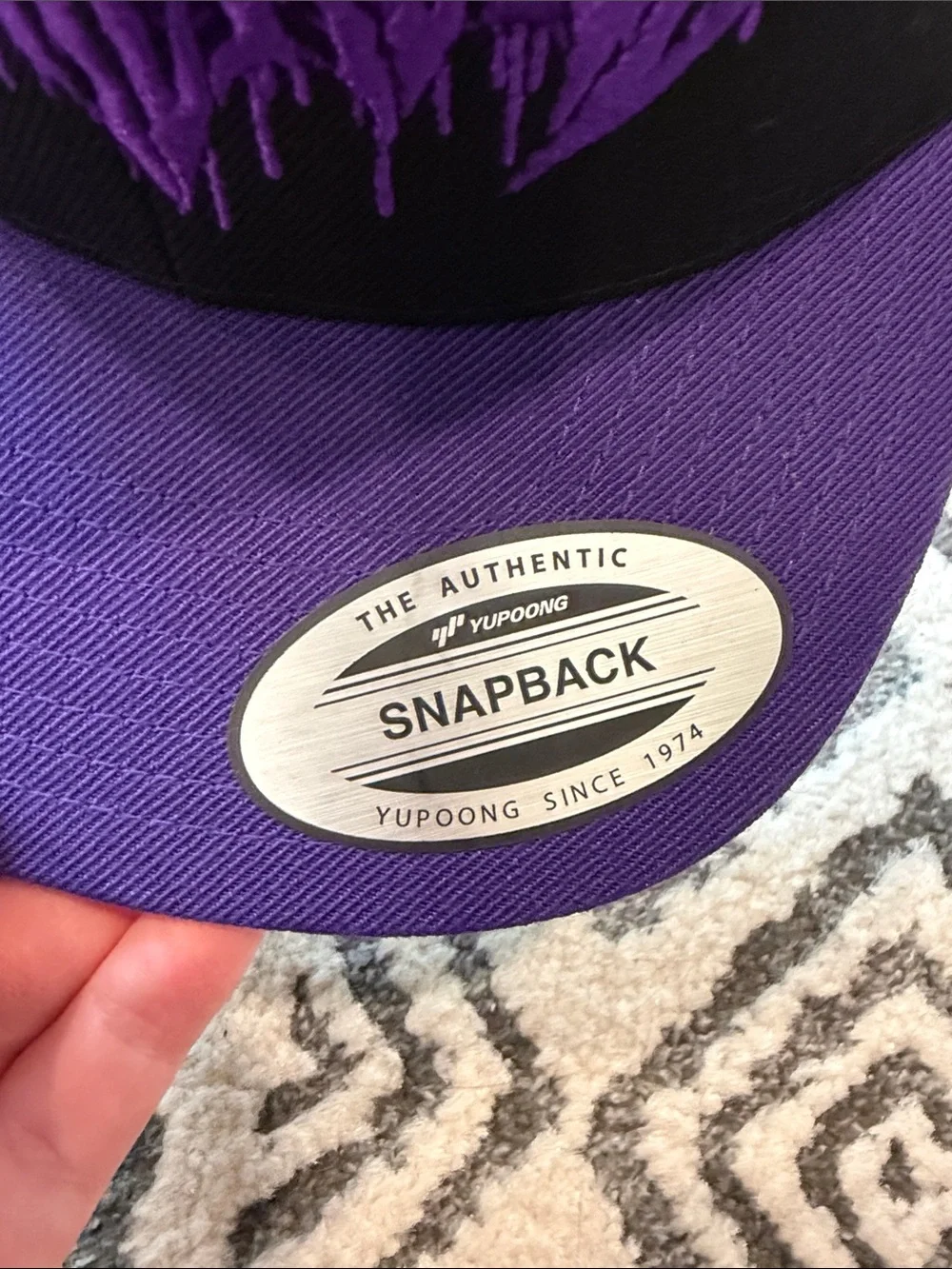 Ice Nine Kills Black and Purple Snapback Hat with Embroidered Graphic